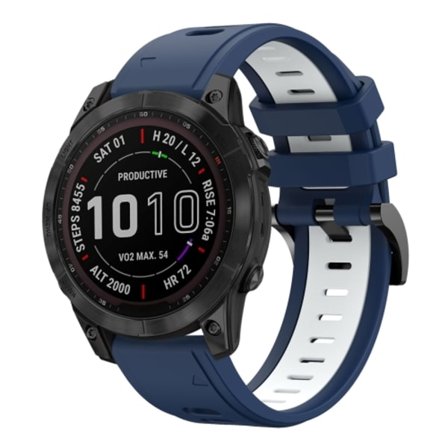 För Garmin Fenix ​​7 Sapphire Solar 22mm Tvåfärgad Sports Silikon watch
