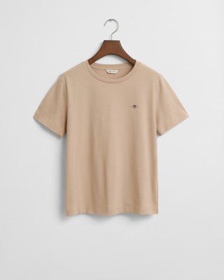 GANT - Klassisk t-skjorte med shield-logo til dame dry sand