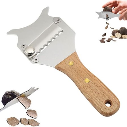 Tryffelisiivu, ruostumattomasta teräksestä valmistettu juustohöylä säädettävä tryffeli