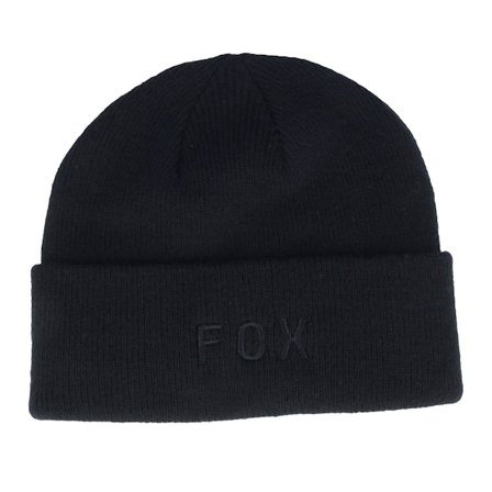 Fox - Noir cuff Bonnet - Wordmark Beanie Black Cuff @ Hatstore