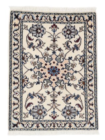 Noué À La Main Naïn Tapis 61X84 De Laine Beige/Noir Petit
