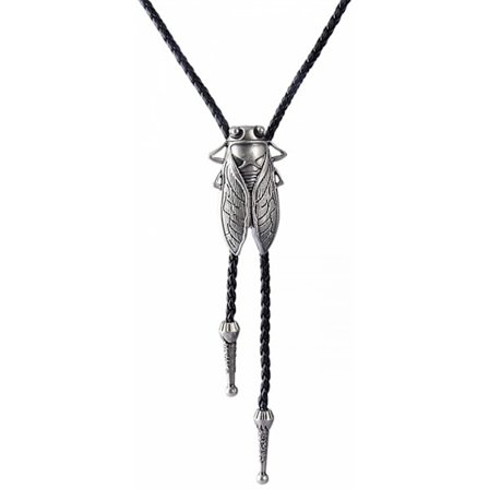 Bolo slips - Handgjord Western Cowboy Svart Vintage Cicada Penda