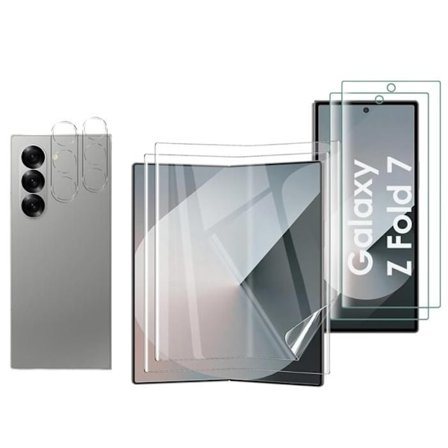 Skærmbeskyttelse og Kamerabeskyttelse til Samsung Galaxy Z FOLD 7 [Pack 2] Ultratynd Stødsikker Skridafvisende Beskytter Phonillico