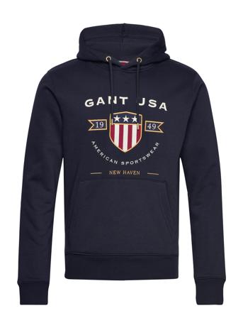 D1. Banner Shield Hoodie Hoodie Marinblå GANT