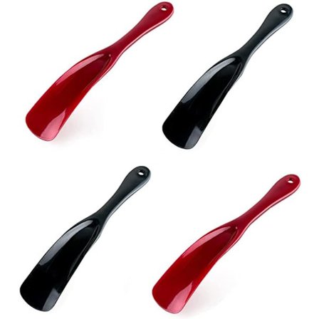 4 st (2 st röda + 2 st svarta) skohorn i plast