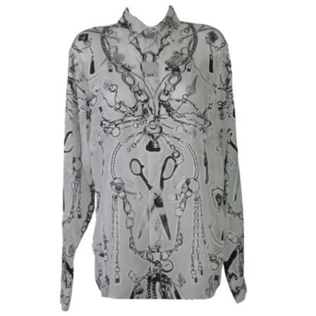Dior Vintage Pre-ownedViscosetops , Grijs , Dames , Maat: L Vintage Tops