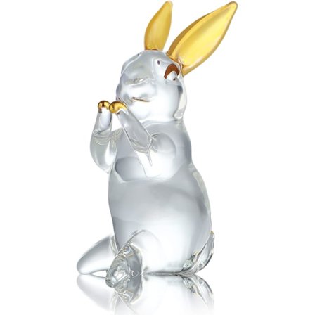 Käsintehty Kristalli Jänis Eläinfiguurit Keräilyesineet Taidelasi Painonappi Kultapinnoitettu Kirkas Kristalli Taide Jänis Sisustus Veistos