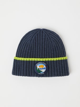Polarn O. Pyret - Rib-knit hat in wool blend - 56|58 - Childrenswear - blue