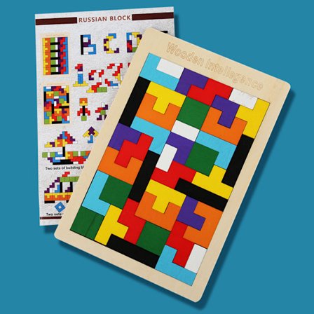 Trælegetøj til børn - Tetris byggeklodser til læring
