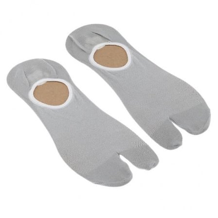2x1 Par Mannlige Split 2 Tå Flip Flop Sokker Tabi Sokker Sports Ankelsokker Lett Grå