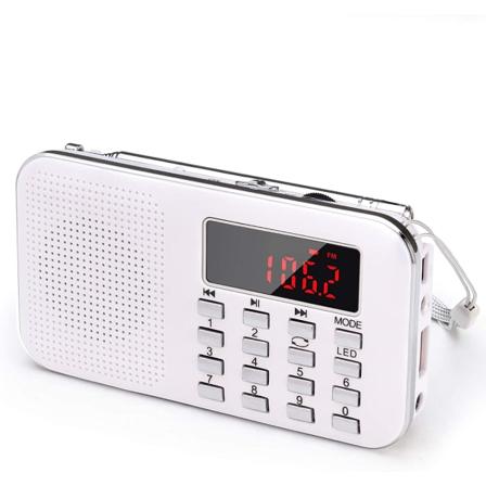 Bærbar AM-radio, ultratynd AM FM MP3 AUX USB, 1200 mAh genopladeligt, aftageligt batteri, gemmer og nummererer stationer automatisk (rød)