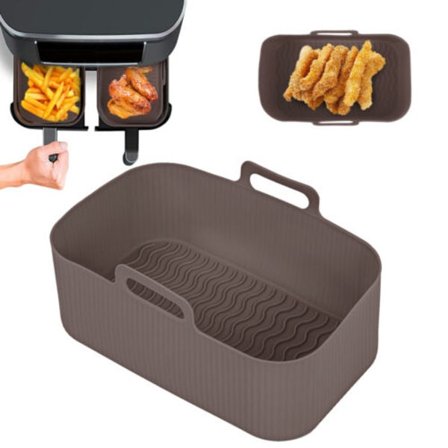 Silikon Pot Air Fryer Kök BBQ Platta Uppvärmning Bakpanna Brown