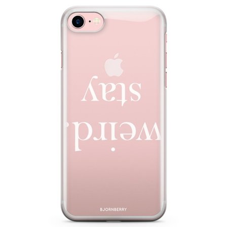 Bjornberry iPhone 7 TPU Skal - STAY WEIRD Vit
