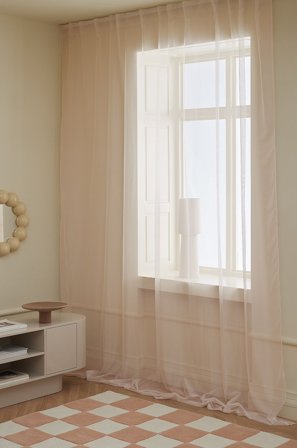 &Home - Multibåndsgardin Delilah Wide ekstra bred 1-pak - Rosa - Gardinfag med rynkebånd - 300 - Fra Homeroom