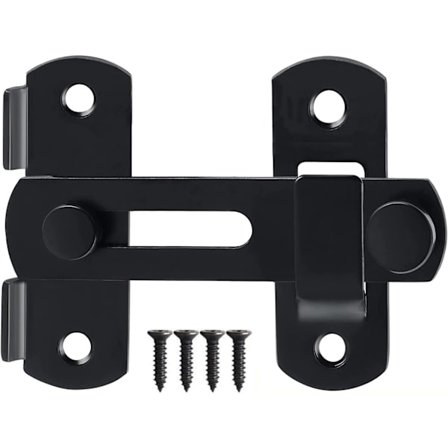 Ytterdörrlås, rostfritt stål skjutdörrlås, säkerhetsdörrlås för dörrfönster vinskåp badrum exteriör svart