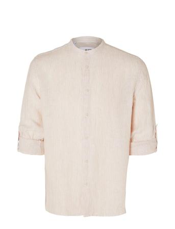 Slhregkylian-Linen Shirt Ls Band B Pink Selected Homme