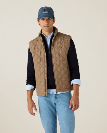 Lexington Klassisk quiltet vest, brun