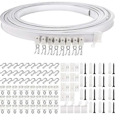 3 meter Bøybar Gardinskinne Takmontering Rett Buet Takskinne Topp Sidemontering Takmontering - WELLNGS