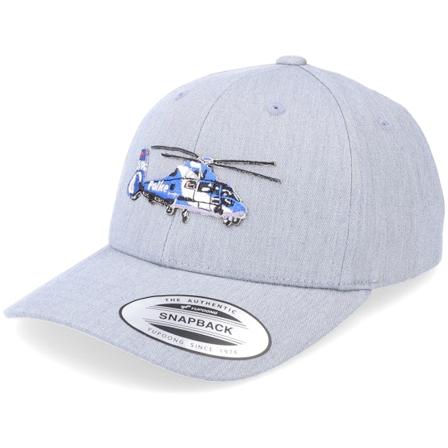 Kiddo Cap - Grau adjustable Cap - Kids Police Helicopter Heather Grey Adjustable @ Hatstore