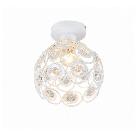 Modern industriell kristall metall taklampa, lämplig för inomhus- och utomhus takbelysning, vit lampskärm