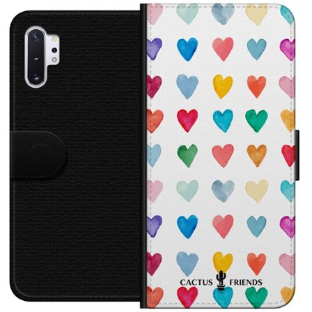 Kompatibel Tegnebogsetui til Samsung Samsung Galaxy Note10+ Cactus and Friends - Watercolor Love Grid