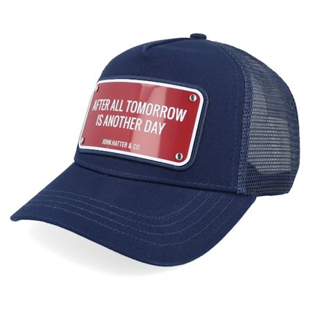 John Hatter & Co - Blau trucker Cap - After All Tomorrow Is Another Day Aluminium Plate Navy A-Frame Trucker @ Hatstore
