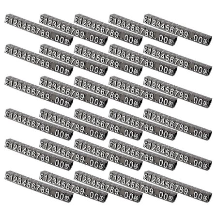 30 sæt justerbare prisskilte med tal i plast