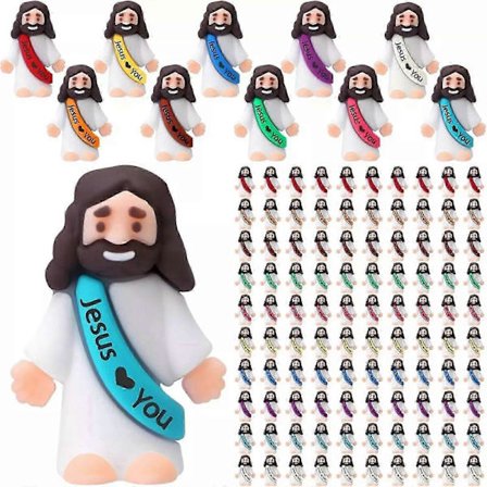 Mini Jesus Figurer Bulk Set - Jesus Elsker Deg Religiøse Leker[ZHE]