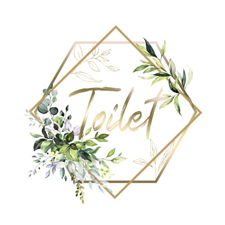 Blomsterlogo sommerfugl veggklistremerker, firkantet baderomsdørdekorat