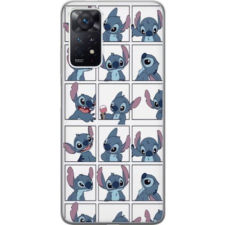 Kompatibel Mobilcover til Xiaomi Redmi Note 11 Pro Illustreret rutemønster med Stitch i forskellige ansigtsudtryk i serieformat