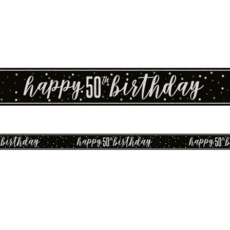 Happy 50th Birthday Girlang Svart 2,74 m