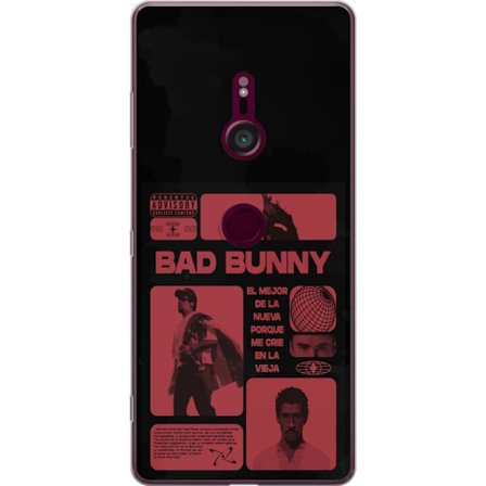 Kompatibel Mobilcover til Sony Xperia XZ3 Bad Bunny NFL-inspireret skjoldlogo med amerikansk fodbold og stjerner