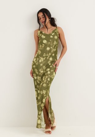 SELECTED - Slfgiona Slim Ankle Strap Dress - Cloud Dancer Detail:St1/french vanilla/dot