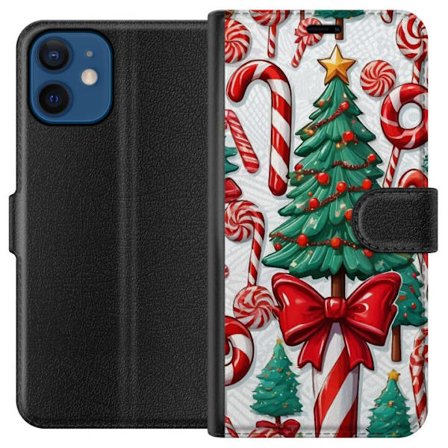 Yhteensopiva Lompakkokotelo Apple iPhone 12 Joulukuusi karkkipaatit julmotivi julgran loma makeisia retro design taidetta
