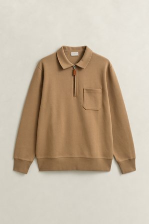 GANT Herren Sweatshirt mit Reißverschlusskragen aus Romanit (S) Khaki