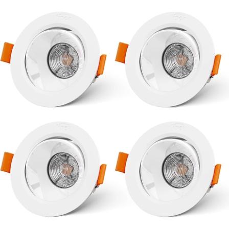 4 kpl:n upotettu LED-kohdevalosetti, 7 W kylpyhuoneen upotettu LED-kohdevalo, neutraali valkoinen 4000 K 700 lm (FMY)