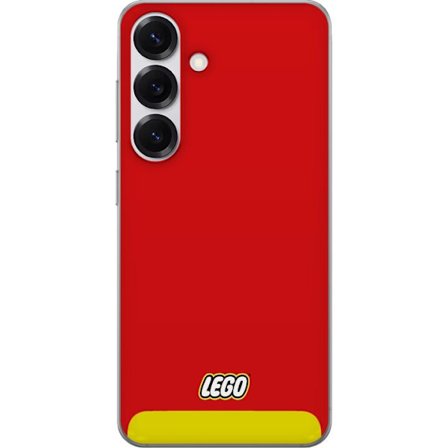 Kompatibelt Mobilskal till Samsung Samsung Galaxy S25 Lego Röd Gul Poster Byggklossar Officiell Logotyp Leksaker Retro Vintage Design Klassiskt Leksa