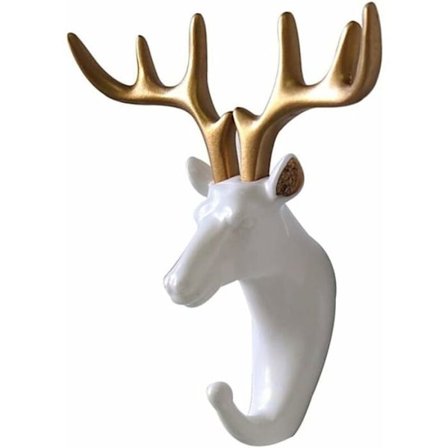 Odipie Deer Shaped Wall Mounted Hooks Strong Hangers for Jackets and Scarves