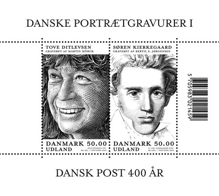 Danmark - Portrætgravurer I - Postfrisk miniark