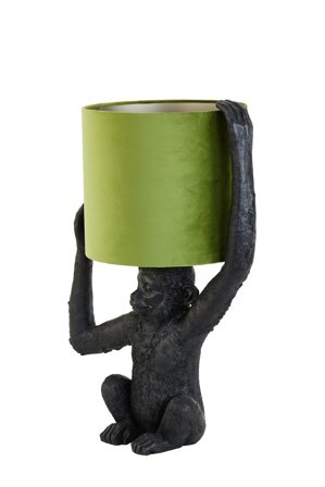 Light & Living Bordlampe Monkey Sort Oliven