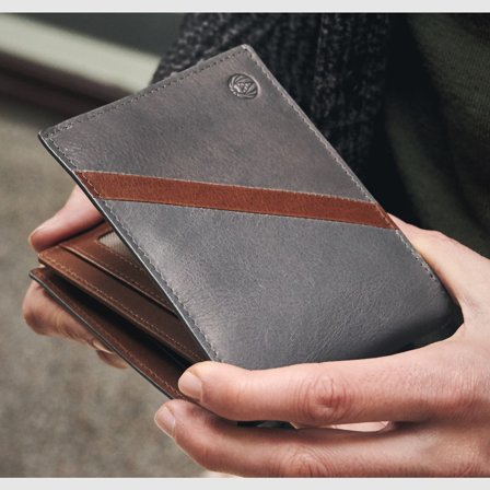 Portafoglio Lind con protezione RFID in pelle grigia e marrone chiaro per uomini - Portafogli anti-RFID