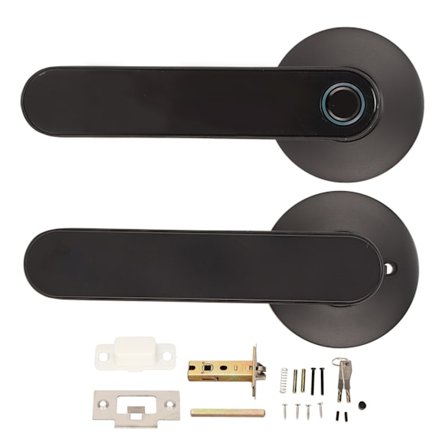 Smart Fingerprint Dörrlås Nyckellös Ingång med TUYA APP Kontroll USB Laddningsport Mekanisk Nyckel Backup