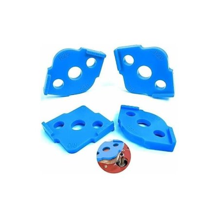 Pakke med træbearbejdningsfræser jig sæt, R5 - R40 skæreplan skabelon arbejdshjørne radius fræsetilbehør, halvcirkel fræser guide jig (blå)