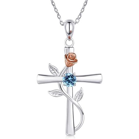 Dam Korshalsband 925 Sterling Silver Födelsesten N