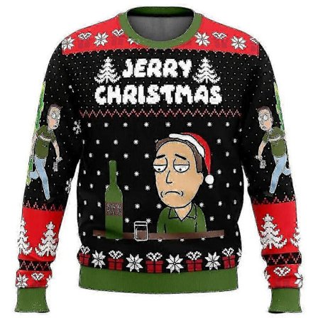 Pickle Rick Grim Julesweater Julegave Julemand Sweater Herre 3d Sweatshirt Og 5