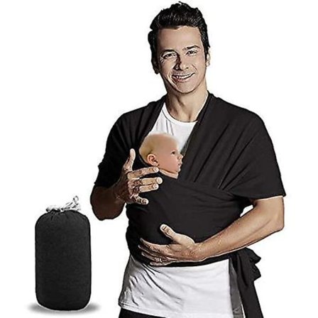 Baby Wrap, Baby Carrier Sling, Justerbart Ammeovertrekk, Babyslynge, Perfekt For Nyfødte Babyer Og Barn Opp Til 16kg (Svart)