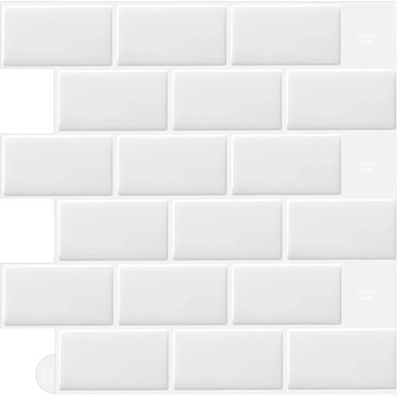 10 Ark 3D Självhäftande Väggplattor Skala och Klistra Väggplattor Bakstyckeplattor Metro Tunnelbaneplattor Klistra på Plattorn för Kök och Badrum