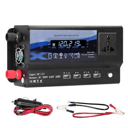 Xuyuan 4000W Bilinverter med LED Färgad Stämningsbelysning 4 USB Laddare Fordons Strömomvandlare 12V