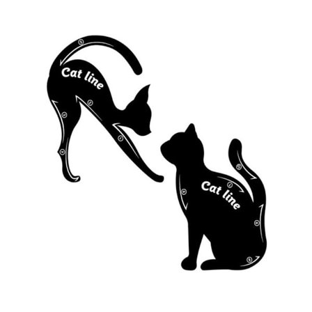 2 stk. eyeliner til kat, eyeliner-kort-hjælpemiddel, eyeliner-kort, ey