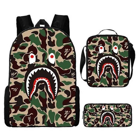 BAPE Reppu Sarjakuvareput Rento Päiväreppu Kannettavan Tietokoneen Laukku Olkalaukku Kevyt Koulureppu backpackrefya602